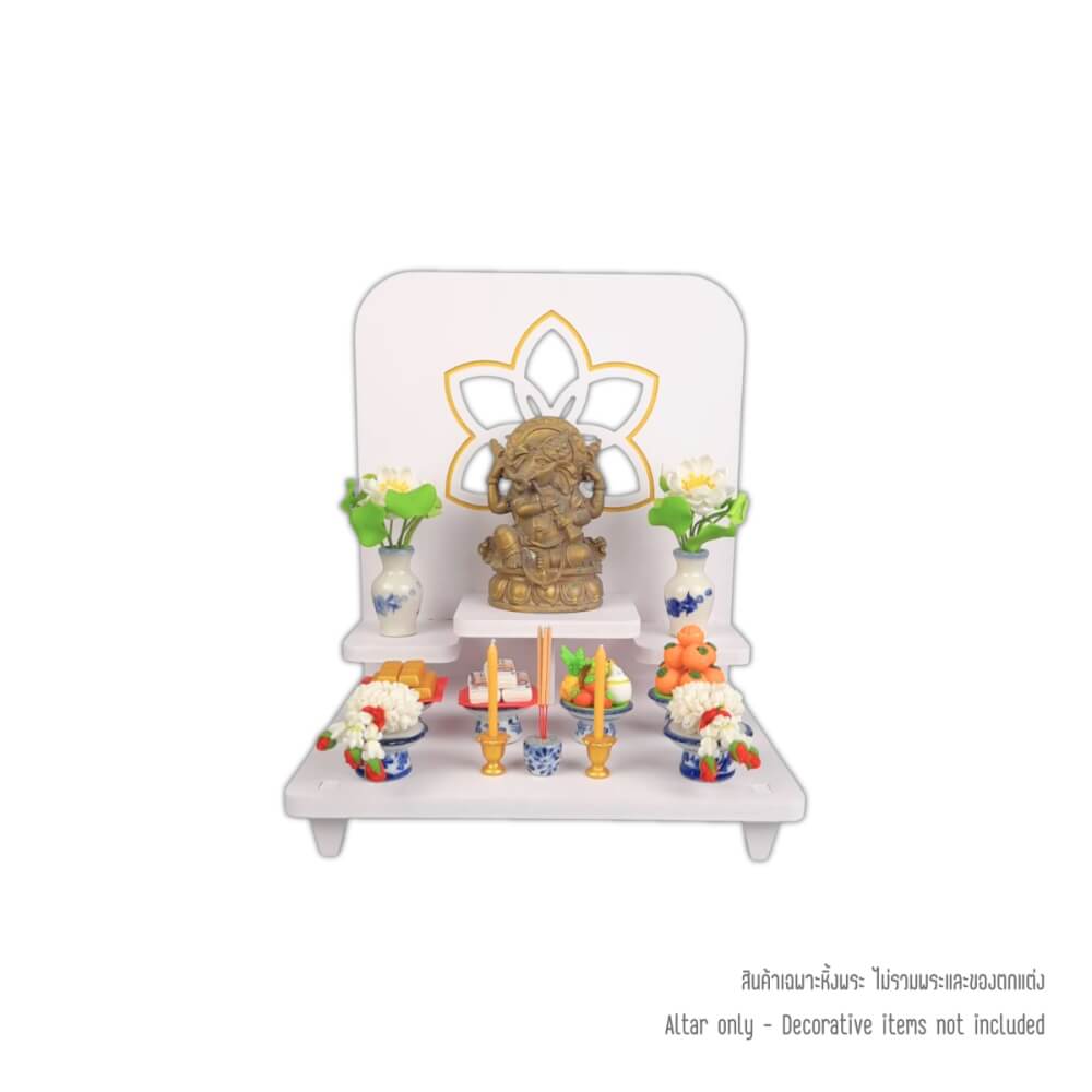 หิ้งพระโมเดิร์น KAF รุ่น BDSTEP01 ลายบัวฉลุ เซาะร่องลงทอง
