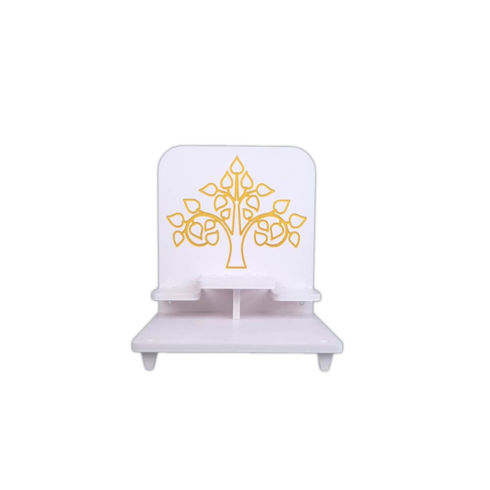 หิ้งพระโมเดิร์น KAF รุ่น BDSTEP01 ลายต้นโพธิ์ เซาะร่องลงทอง_5
