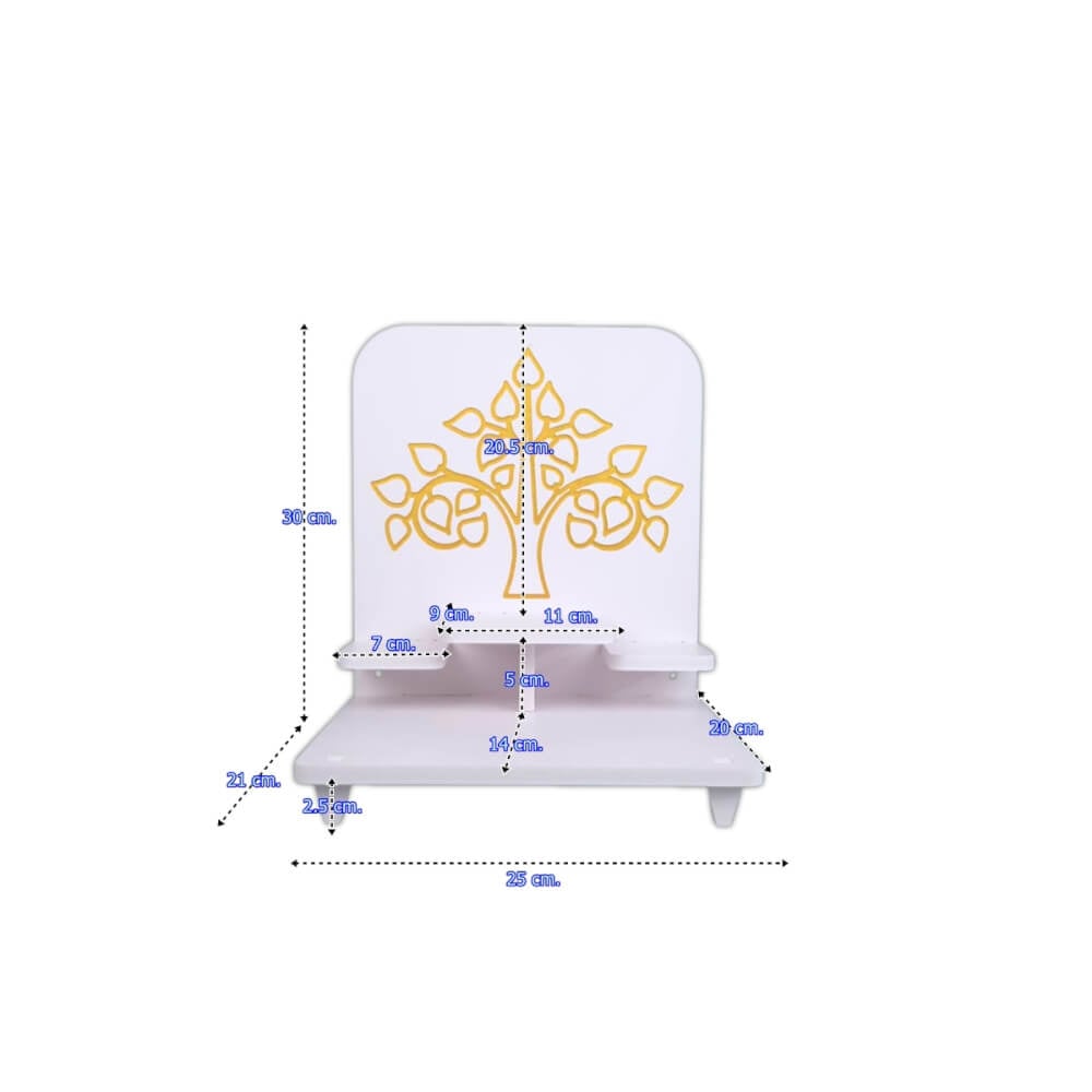 หิ้งพระโมเดิร์น KAF รุ่น BDSTEP01 ลายต้นโพธิ์ เซาะร่องลงทอง_4
