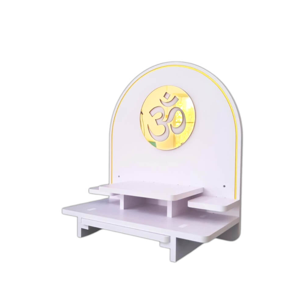 หิ้งพระตั้งโต๊ะและติดผนัง KAF รุ่น BIGPLUS01-AC ขนาดใหญ่ ลายโอม พร้อมถาดสไลด์_5