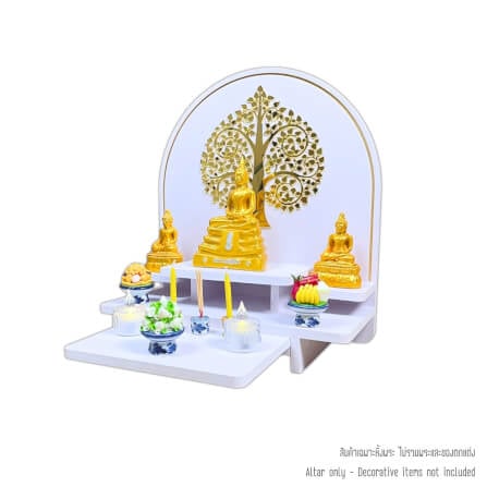 หิ้งพระตั้งโต๊ะและติดผนัง KAF รุ่น BIGPLUS01-AC ขนาดใหญ่ ลายต้นโพธิ์ F พร้อมถาดสไลด์_0