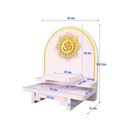 หิ้งพระตั้งโต๊ะและติดผนัง KAF รุ่น BIGPLUS01-AC ขนาดเล็ก ลายโอม 8 แฉก กระจกทอง พร้อมถาดสไลด์_4