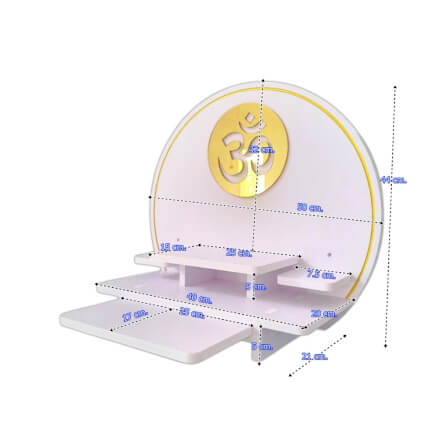 หิ้งพระมินิมอลตั้งโต๊ะและติดผนัง KAF รุ่น CIRPLUS01-AC ลายโอม ทรงกลมขนาดใหญ่ พร้อมถาดสไลด์_4