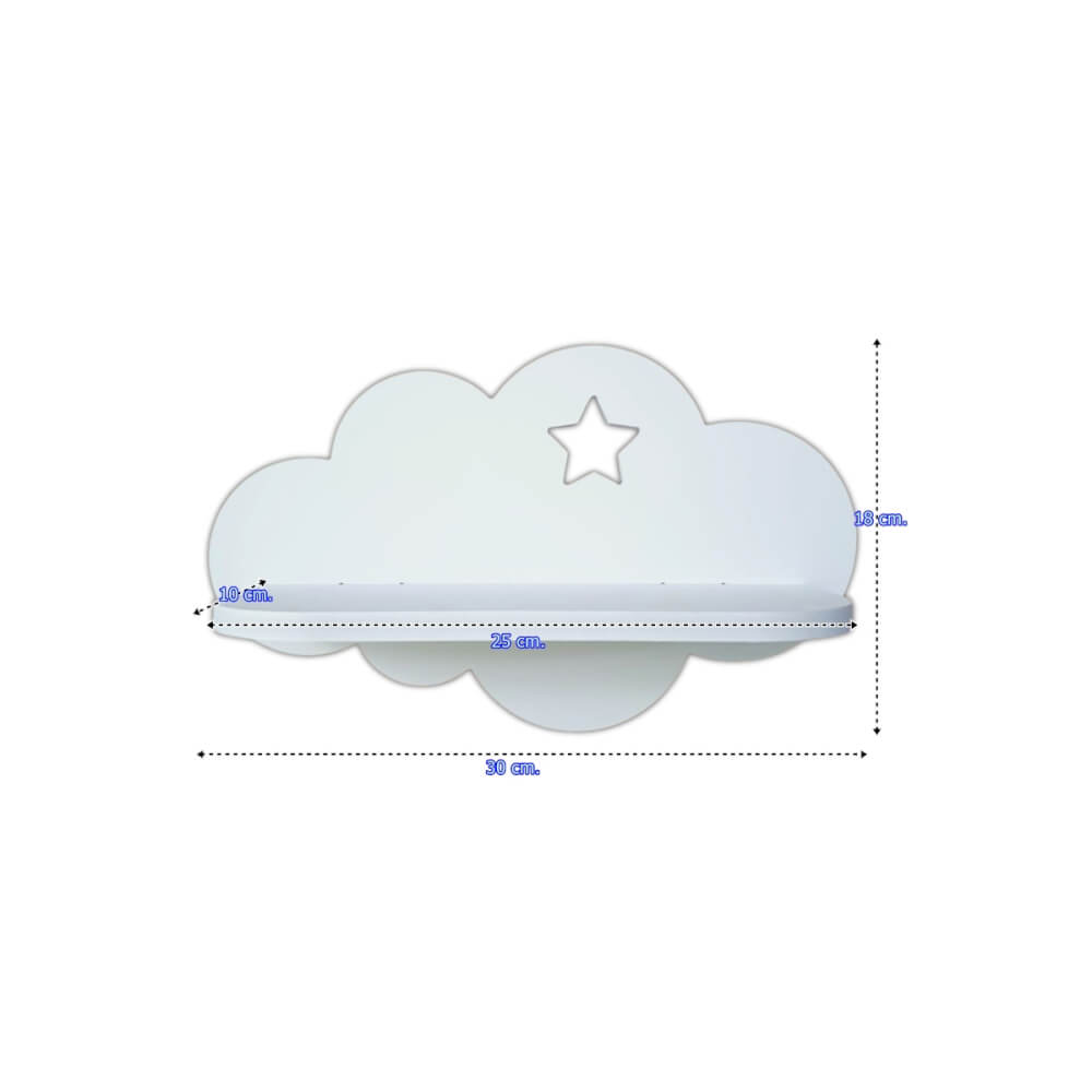 ชั้นติดผนังขนาดเล็ก KAF รุ่น CSH01 ลาย B ทรงก้อนเมฆ