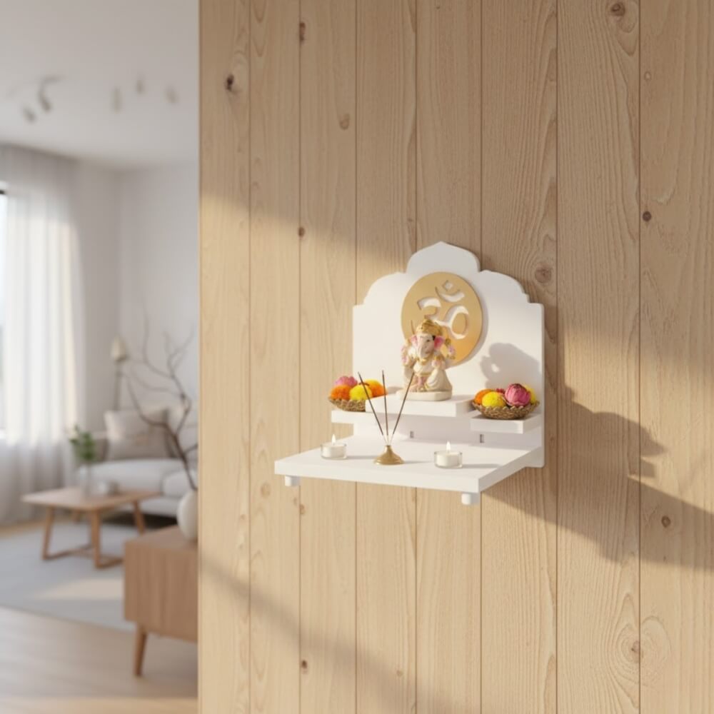 หิ้งพระตั้งโต๊ะและติดผนังขนาดเล็ก KAF รุ่น G1-AC ลายโอมกลมเล็ก