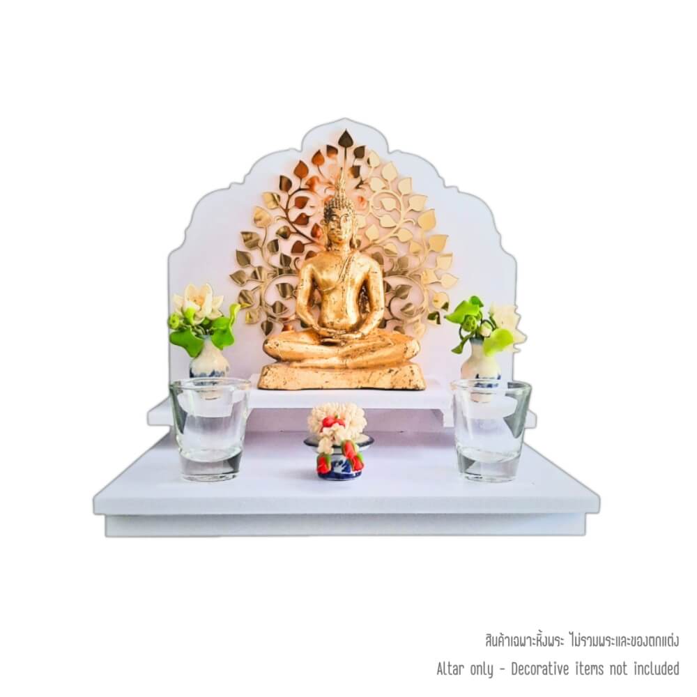 หิ้งพระมินิมอล KAF รุ่น G2-AC ลายโพธิ์เรียกทรัพย์ กระจกทอง