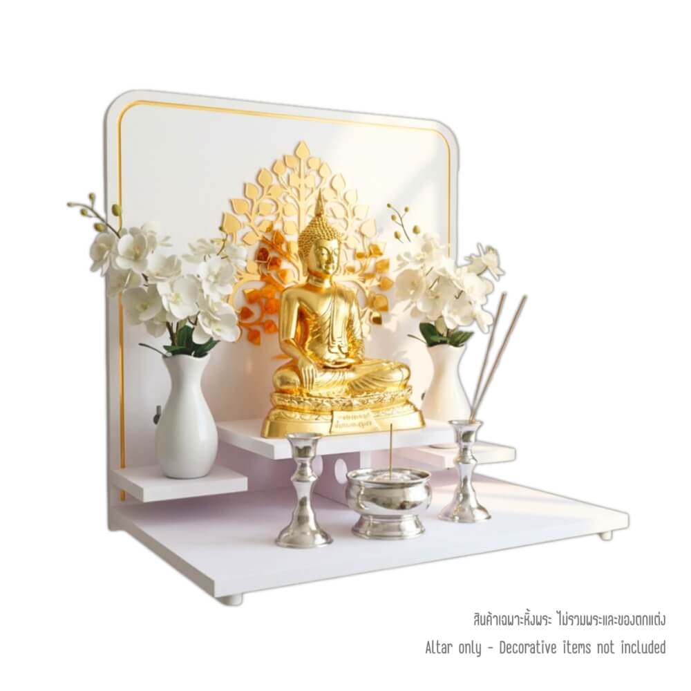 หิ้งพระโมเดิร์นตั้งโต๊ะและติดผนัง KAF รุ่น G6-AC ลายโพธิ์เรียกทรัพย์