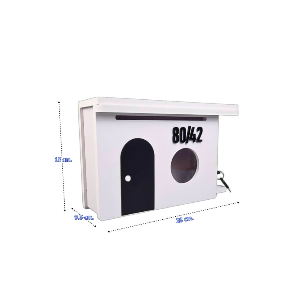 ตู้จดหมาย KAF รุ่น MB01-F1 ประตูดำ มินิมอล แถมเลขที่บ้าน ล็อคได้