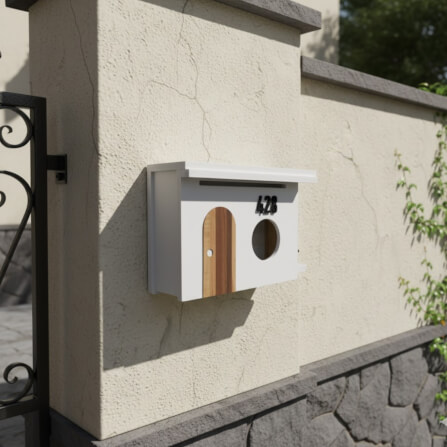 ตู้จดหมาย KAF รุ่น MB01-F1 ประตูไม้ มินิมอล แถมเลขที่บ้าน ล็อคได้_3