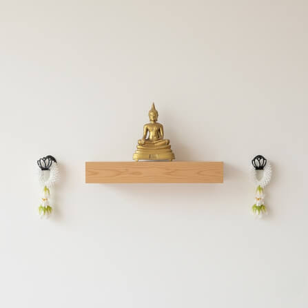 ที่แขวนพวงมาลัยติดผนัง KAF รุ่น ML01 ทรงดอกบัว สีดำ_5