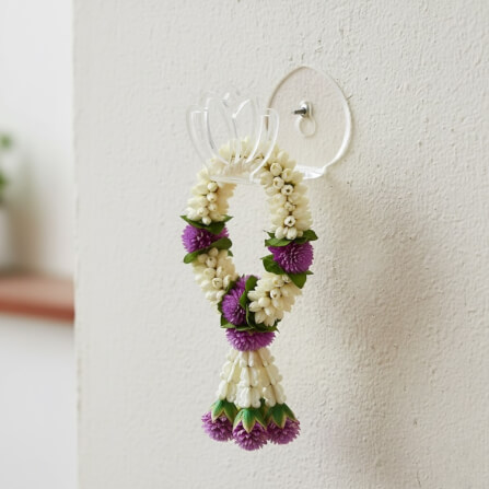 ที่แขวนพวงมาลัยติดผนัง KAF รุ่น ML01 ทรงดอกบัว สีใส_1