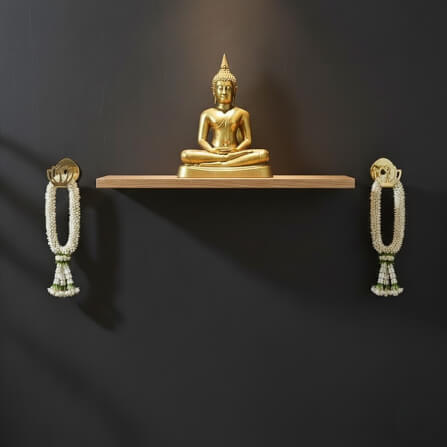 ที่แขวนพวงมาลัยติดผนัง KAF รุ่น ML01 ทรงดอกบัว สีทอง_5