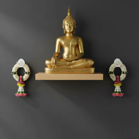 ที่แขวนพวงมาลัยติดผนัง KAF รุ่น ML01 ทรงดอกบัว สีขาว_5