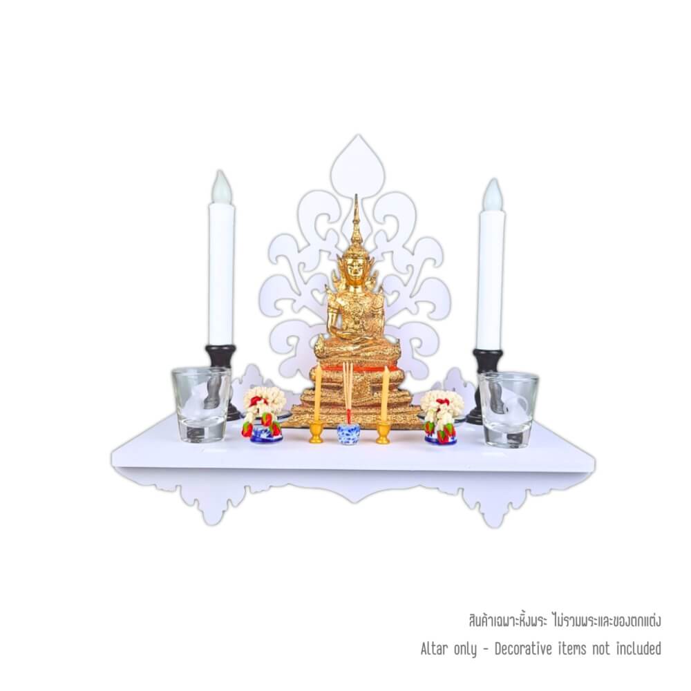 หิ้งพระตั้งโต๊ะ KAF รุ่น MN03 ลายต้นโพธิ์ฉลุ_0