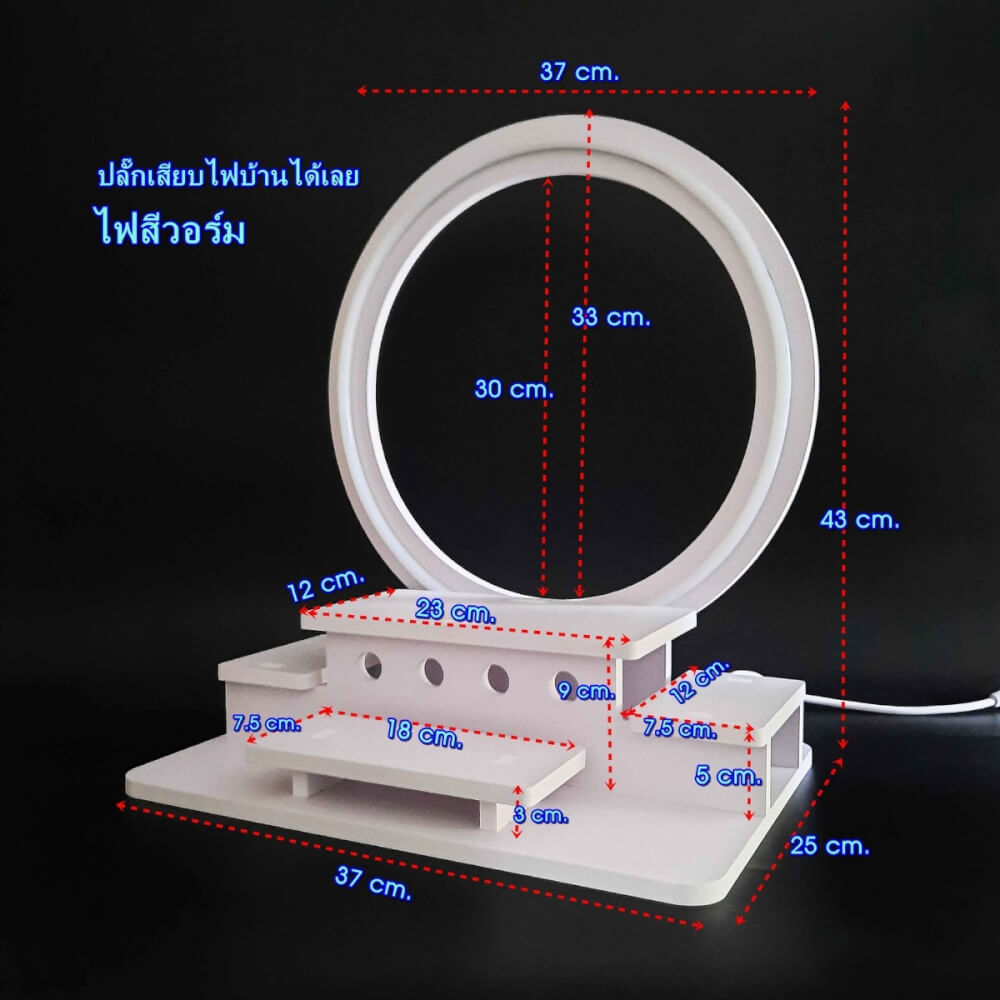 หิ้งพระตั้งโต๊ะมินิมอล KAF รุ่น NEON-01 พร้อมไฟวงกลม LED
