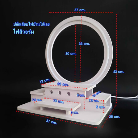 หิ้งพระตั้งโต๊ะมินิมอล KAF รุ่น NEON-01 พร้อมไฟวงกลม LED_5