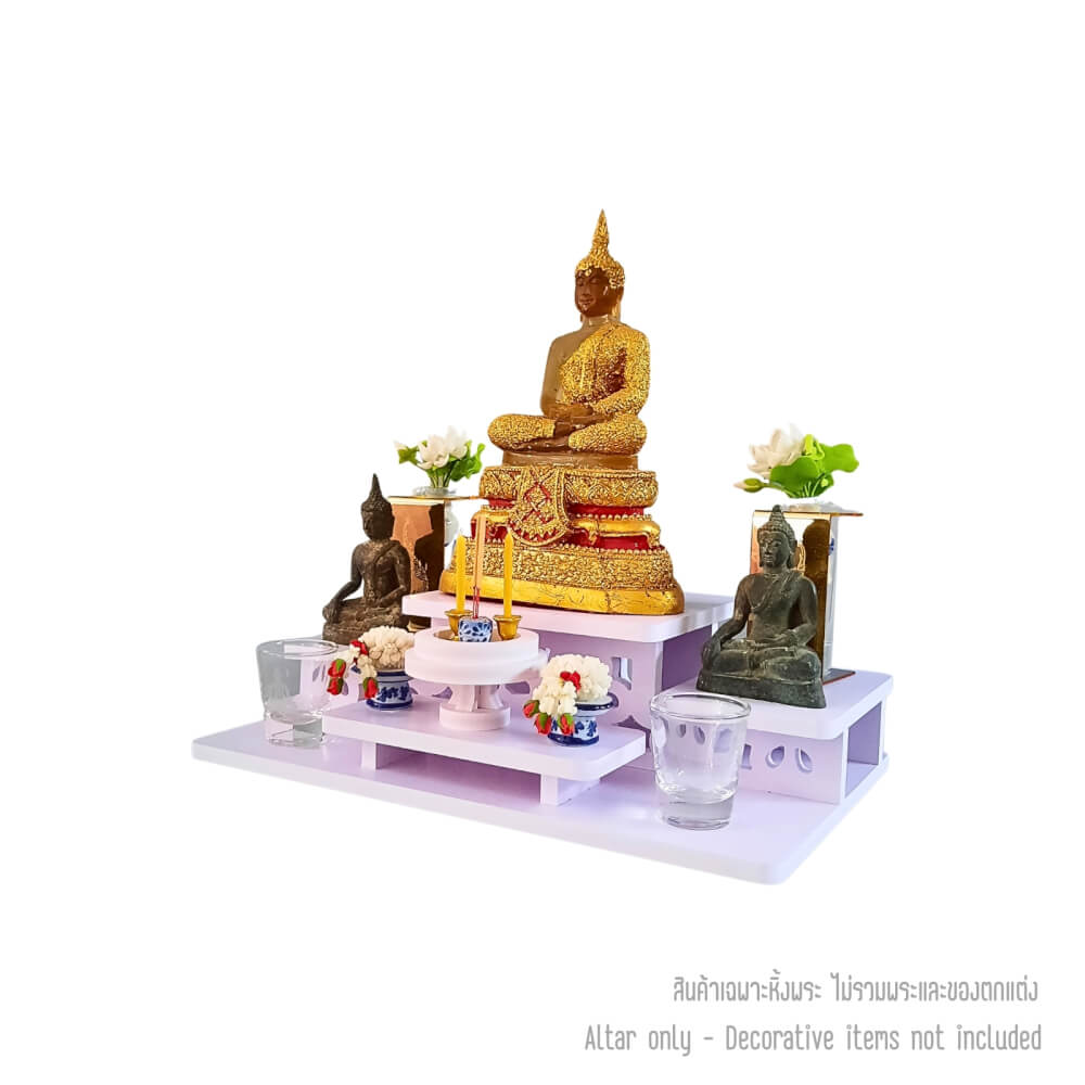 โต๊ะหมู่บูชาพระสไตล์มินิมอล KAF รุ่น NEW-TM02XL ฉลุลายโมเดิร์น