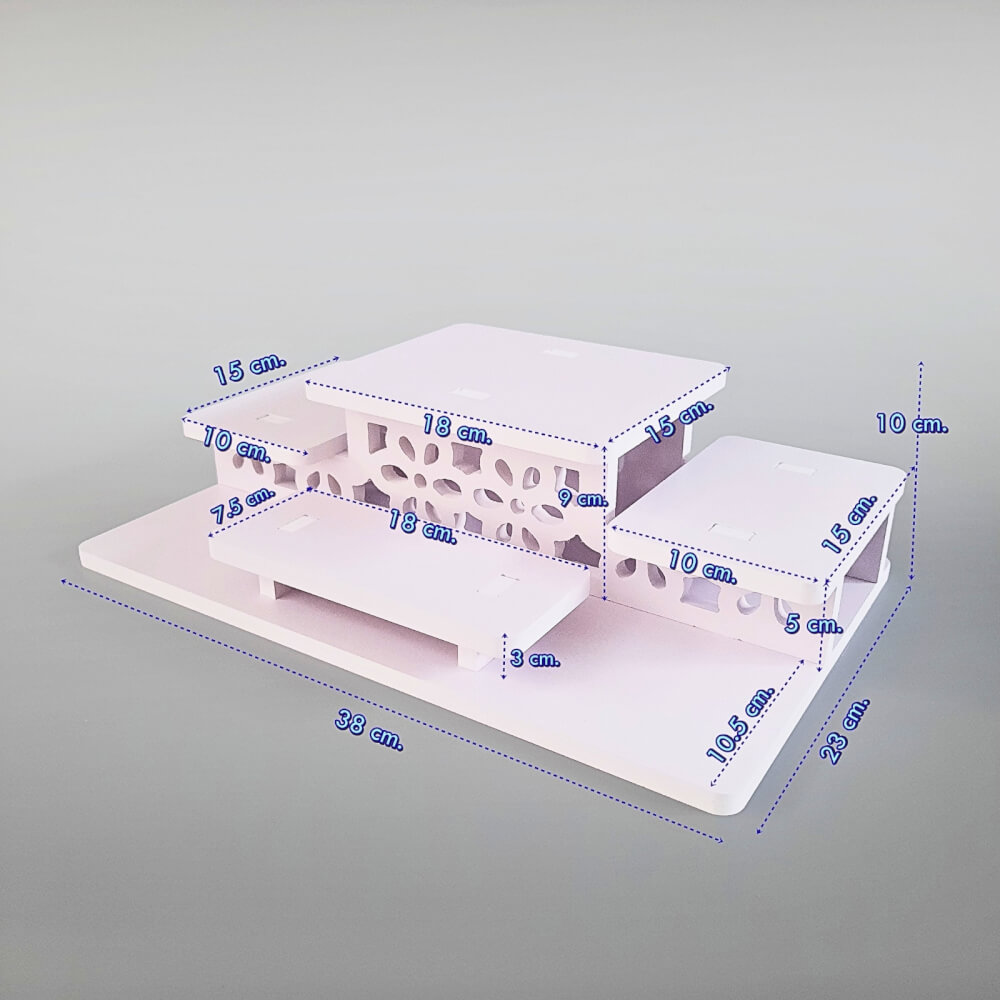 โต๊ะหมู่บูชาพระสไตล์มินิมอล KAF รุ่น NEW-TM02XL ฉลุลายโมเดิร์น