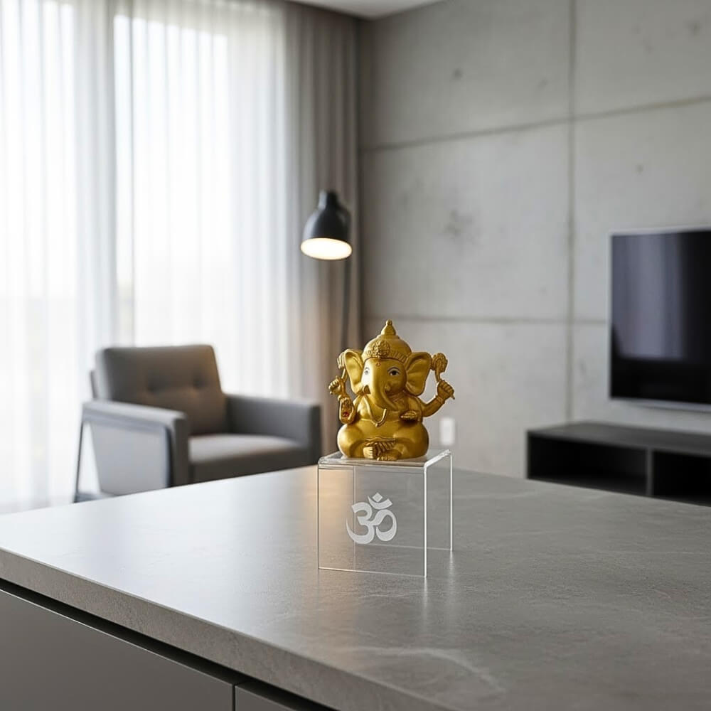 ชั้นวางพระพิฆเนศ KAF รุ่น PK01-AC ลายโอม อะคริลิคใส ขนาดเล็ก