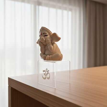 ชั้นวางพระพิฆเนศ KAF รุ่น PK01-AC ลายโอม อะคริลิคใส ขนาดเล็ก_3