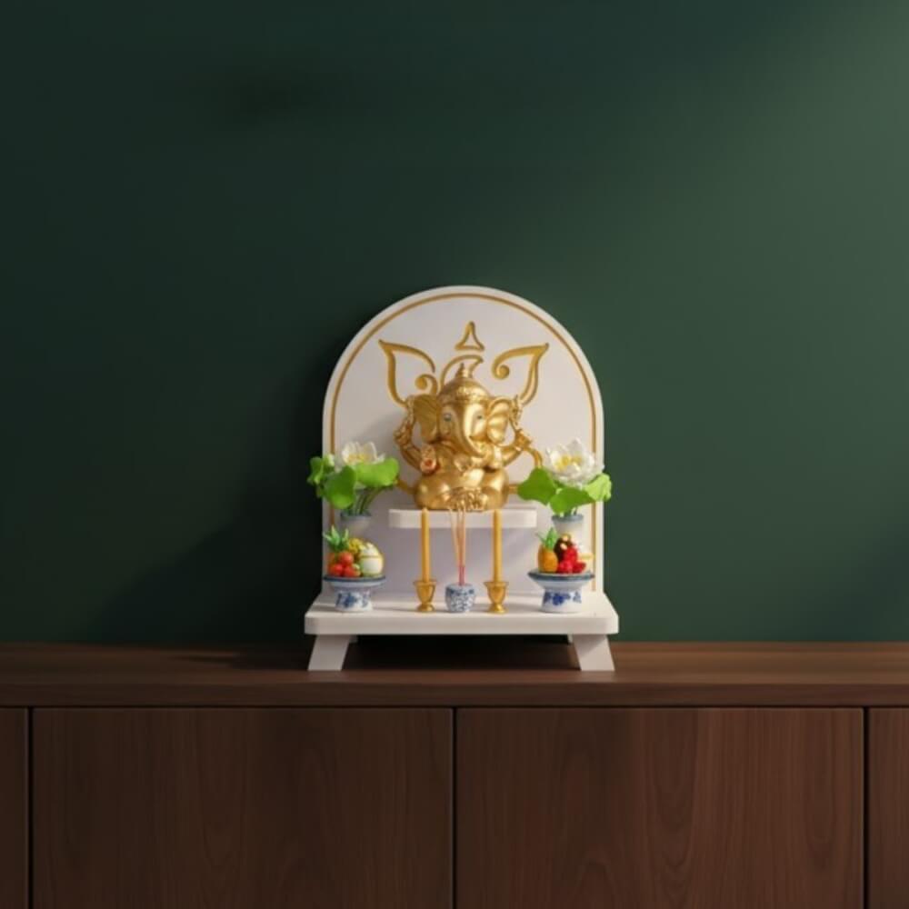 หิ้งพระพิฆเนศตั้งโต๊ะและติดผนัง KAF รุ่น PKS ลายอินเดีย