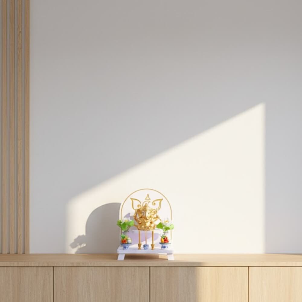 หิ้งพระพิฆเนศตั้งโต๊ะและติดผนัง KAF รุ่น PKS ลายอินเดีย