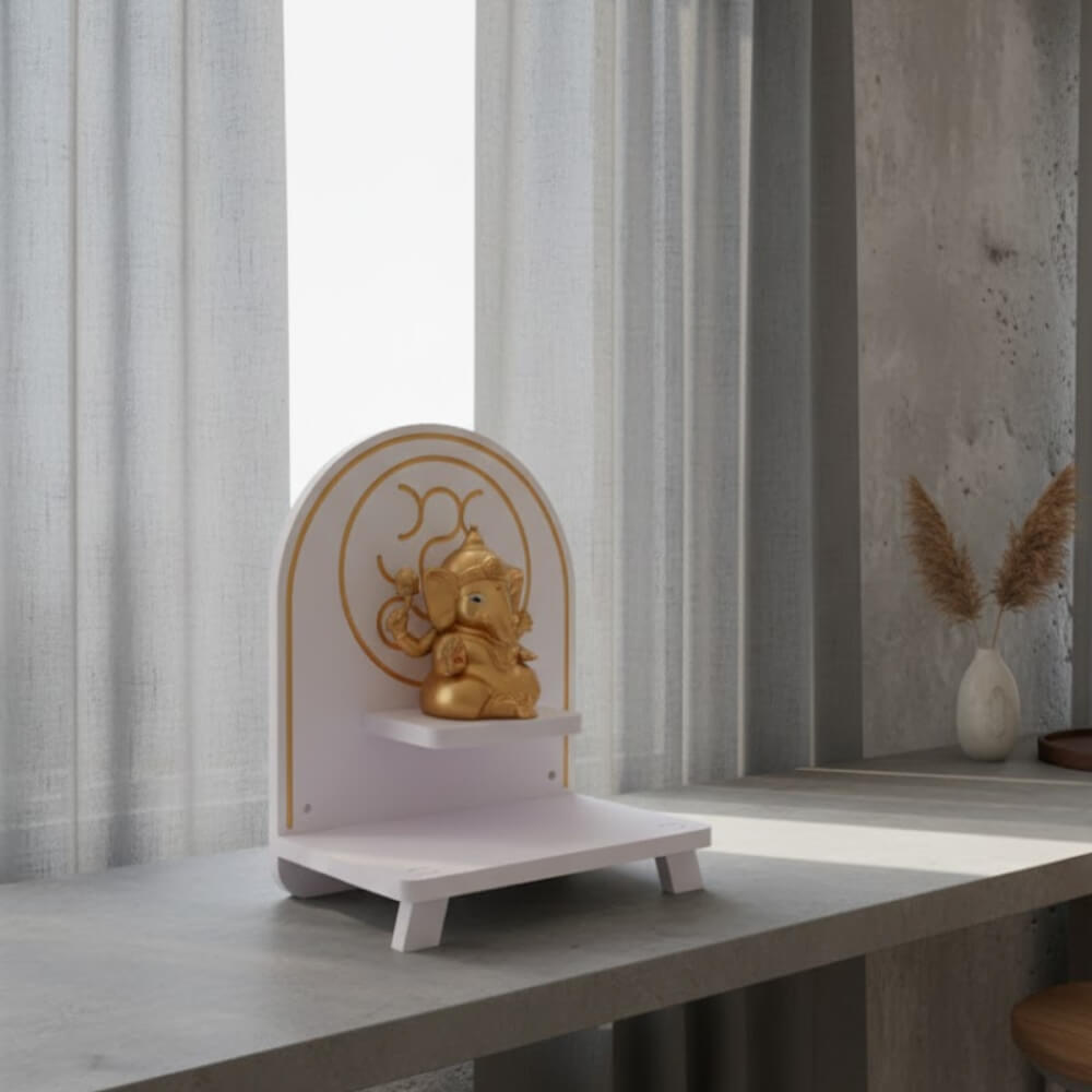 หิ้งพระพิฆเนศ KAF รุ่น PKS ลายกลมมินิมอล ตั้งโต๊ะ&ndash;ติดผนังได้