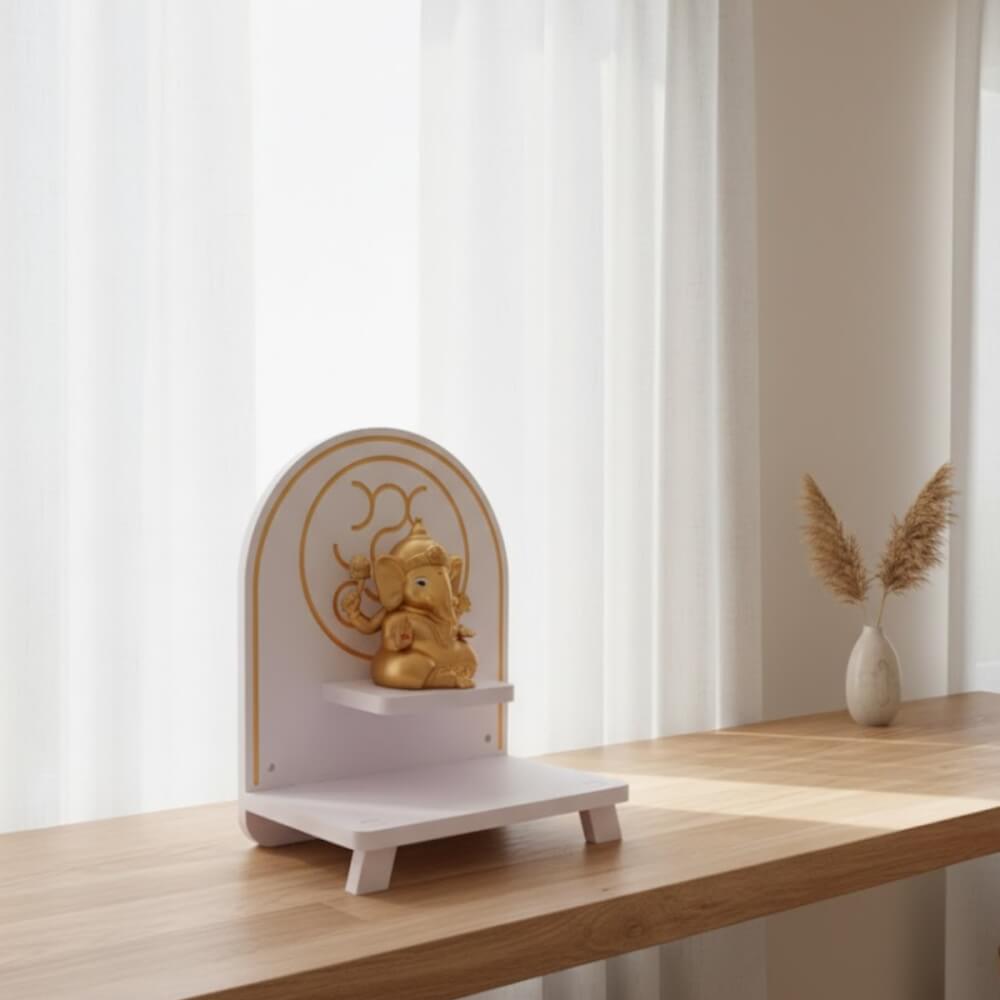 หิ้งพระพิฆเนศ KAF รุ่น PKS ลายกลมมินิมอล ตั้งโต๊ะ&ndash;ติดผนังได้