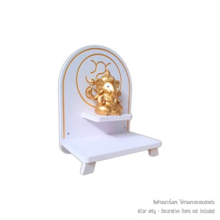 หิ้งพระพิฆเนศ KAF รุ่น PKS ลายกลมมินิมอล ตั้งโต๊ะ–ติดผนังได้