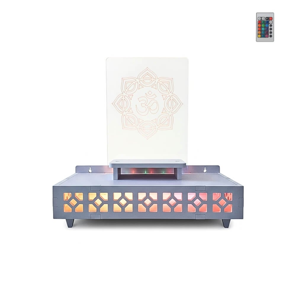 หิ้งพระมีไฟสไตล์โมเดิร์น KAF รุ่น SHBOX-LIGHT01 ลายโอม_0