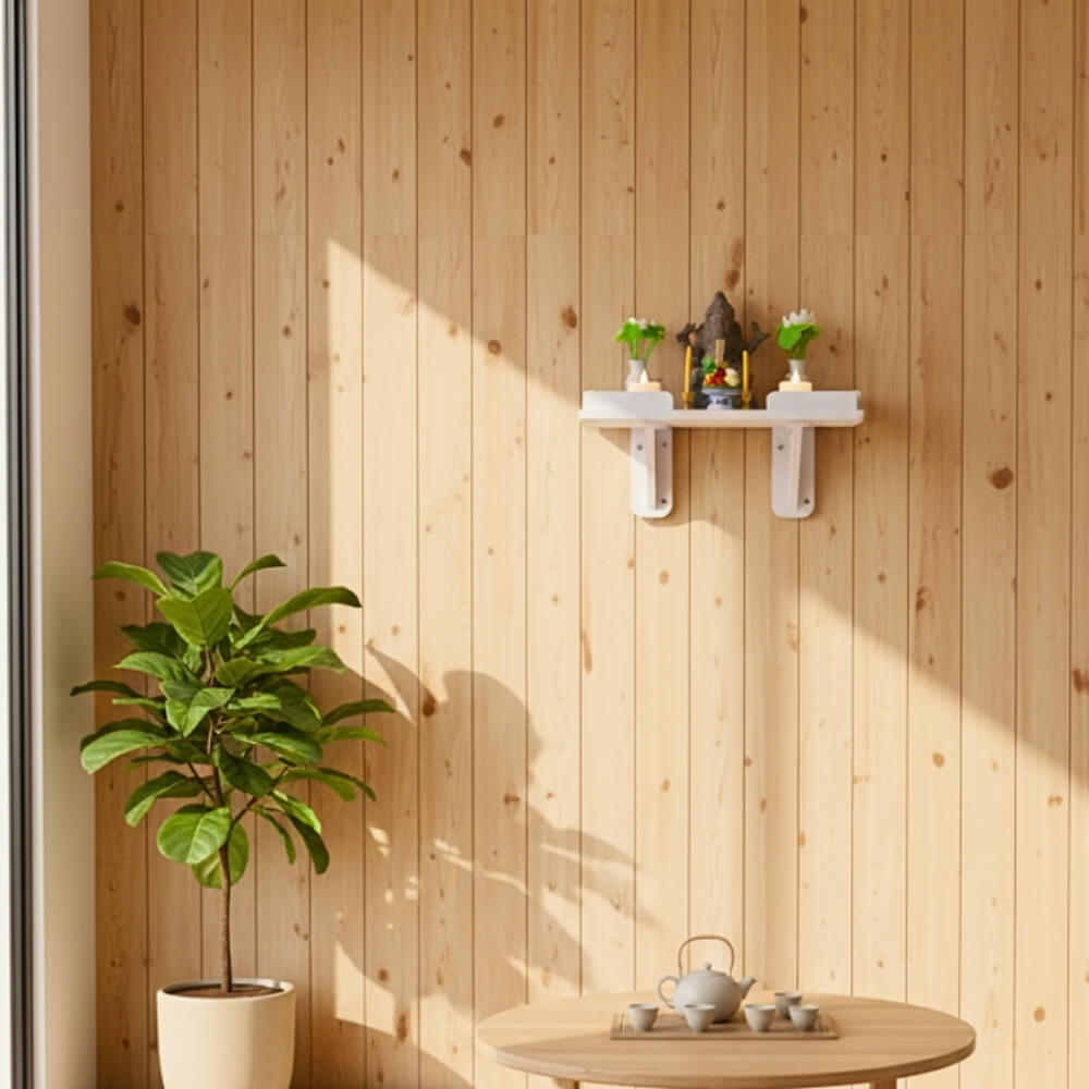 หิ้งพระติดผนังมินิมอล KAF รุ่น SP01-B พร้อมรั้วกันตก และขาฉาก 1 คู่_1