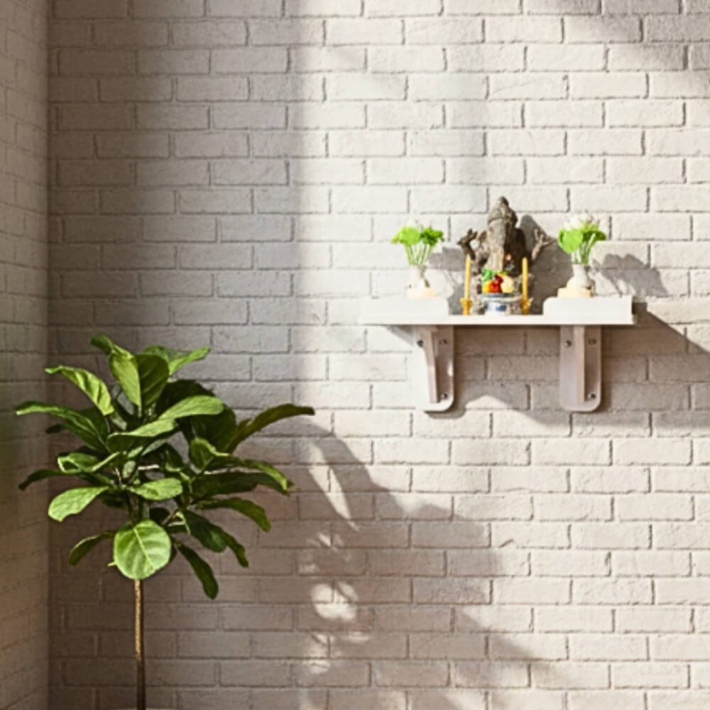 หิ้งพระติดผนังมินิมอล KAF รุ่น SP01-B พร้อมรั้วกันตก และขาฉาก 1 คู่_4