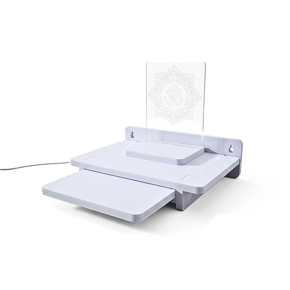 หิ้งพระมีไฟสไตล์โมเดิร์น KAF รุ่น SIMPLE PLUS LIGHT01 ลายโอม