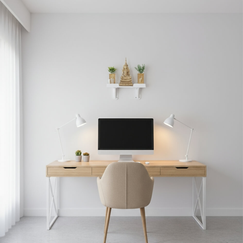 หิ้งพระติดผนังมินิมอล KAF รุ่น SP01-B พร้อมรั้วกันตก และขาฉาก 1 คู่_5