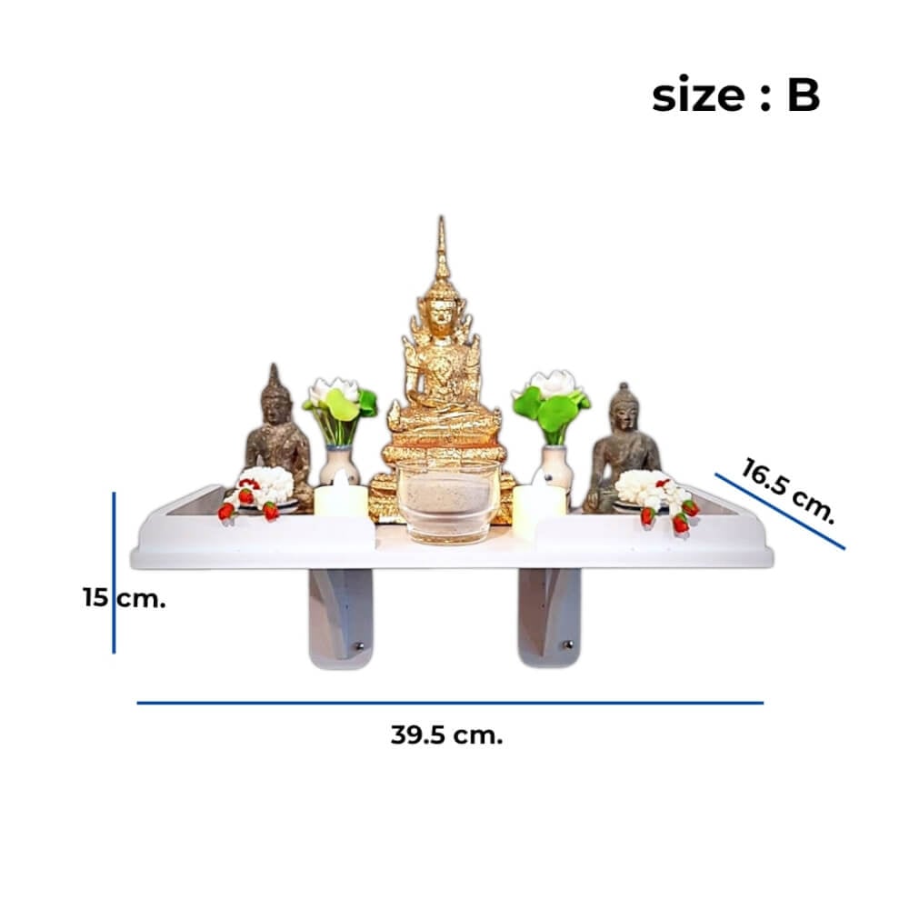 หิ้งพระติดผนังมินิมอล KAF รุ่น SP01-B พร้อมรั้วกันตก และขาฉาก 1 คู่_7