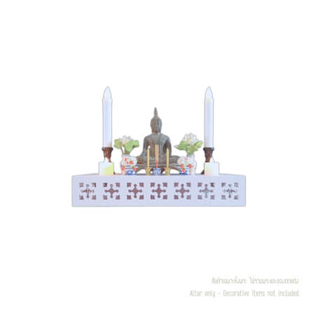 ชั้นวางพระตั้งโต๊ะและติดผนังโมเดิร์น KAF รุ่น SHBOX01 ทรงกล่องฉลุ ขนาด L_0