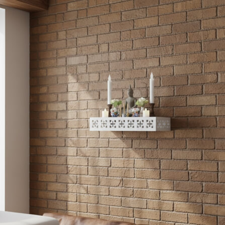 ชั้นวางพระตั้งโต๊ะและติดผนังโมเดิร์น KAF รุ่น SHBOX01 ทรงกล่องฉลุ ขนาด L_3