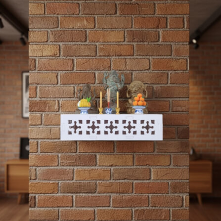 ชั้นวางพระตั้งโต๊ะและติดผนังโมเดิร์น KAF รุ่น SHBOX01 ทรงกล่องฉลุ ขนาด M_4