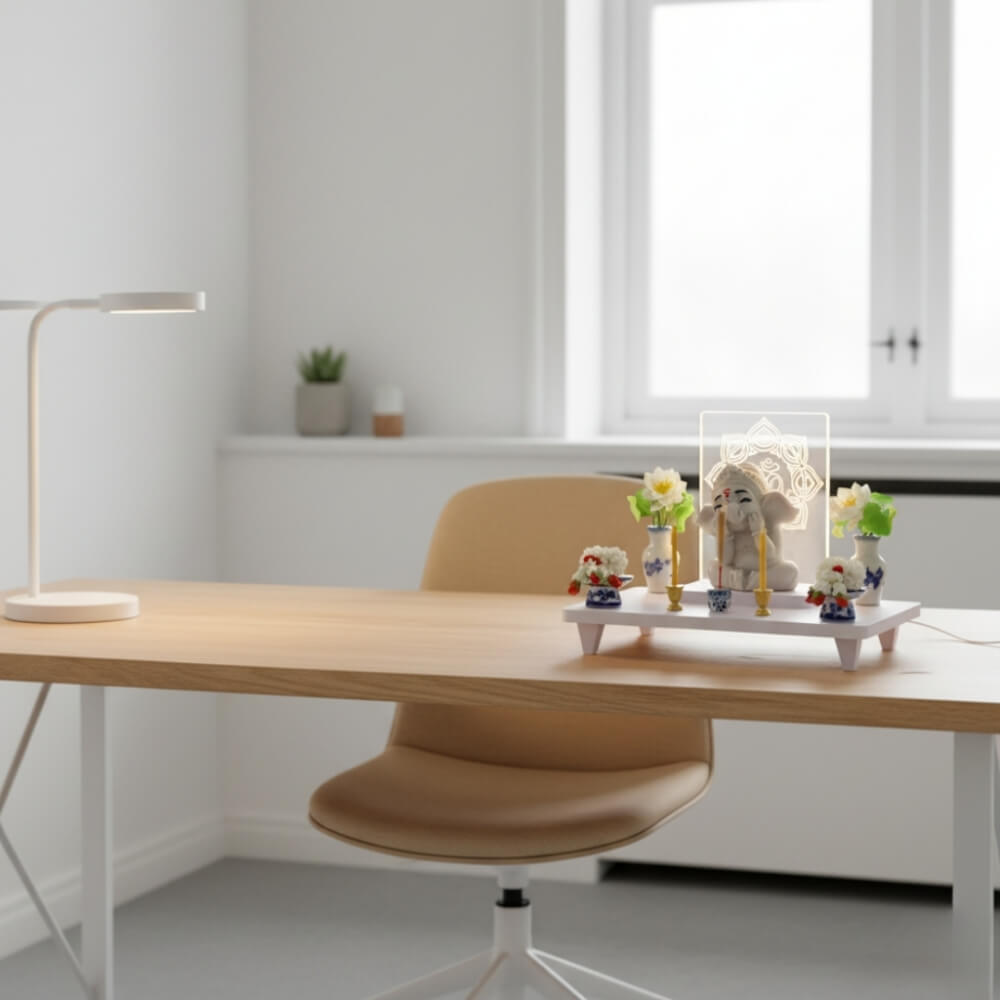 หิ้งพระมีไฟ KAF รุ่น TM-LIGHT01 ลายโอม