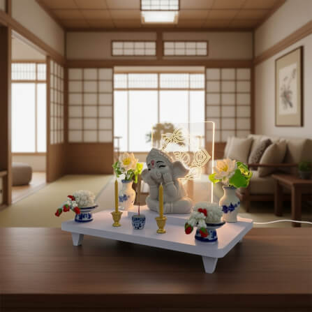 หิ้งพระมีไฟ KAF รุ่น TM-LIGHT01 ลายโอม_1