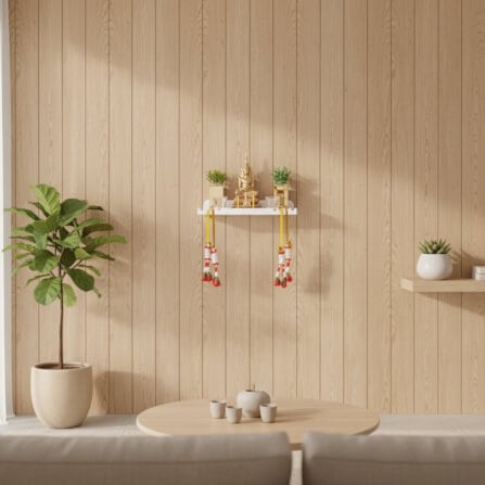 หิ้งพระติดผนัง KAF รุ่น WAVE01-AC อะคริลิคฉลุลาย สีขาว_6