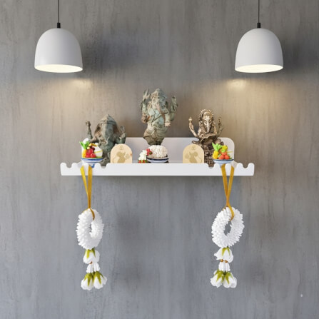 หิ้งพระติดผนัง KAF รุ่น WAVE01-AC อะคริลิคฉลุลาย สีขาว_4