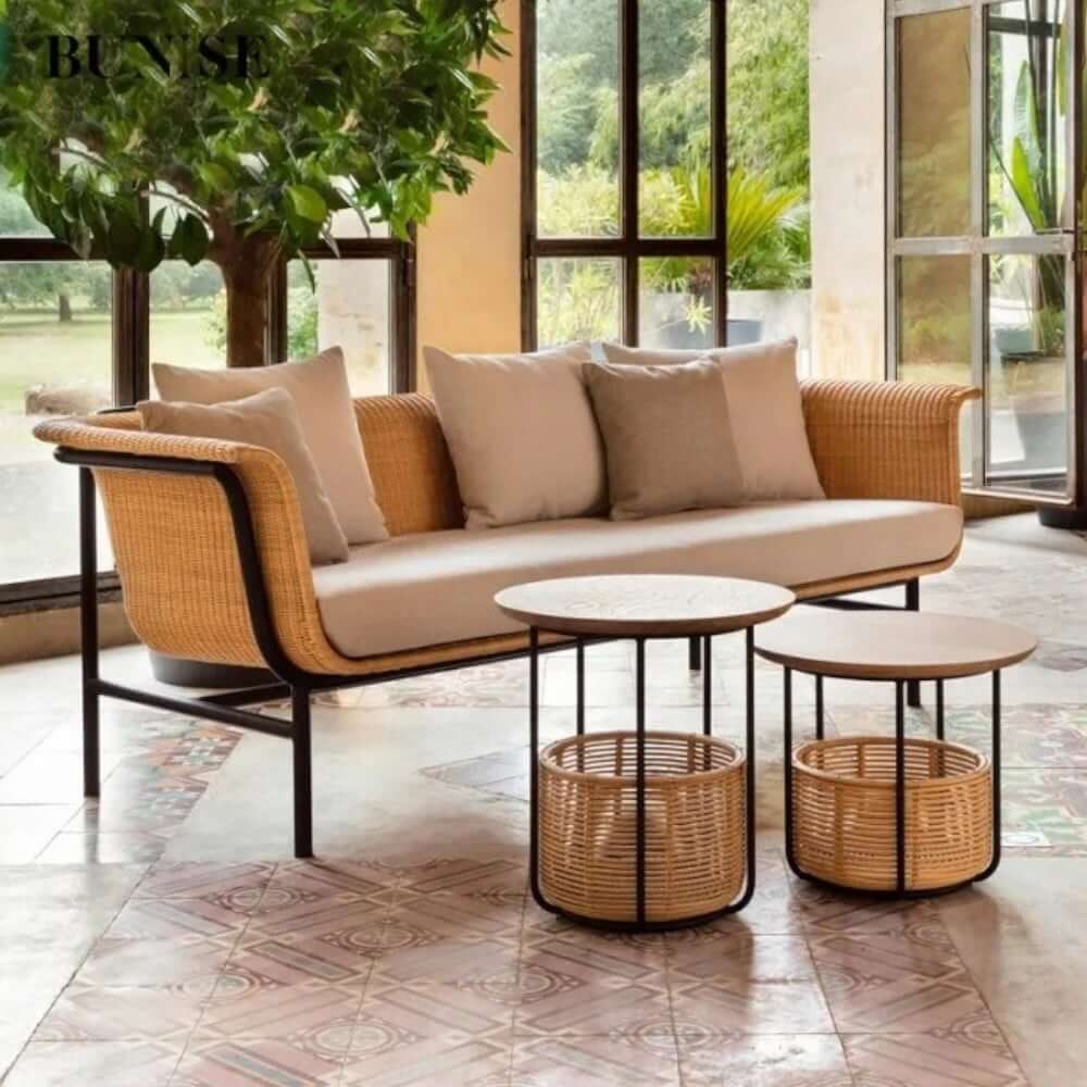 โซฟาสนาม 3 ที่นั่ง BUNISE รุ่น AMALFI ขนาด 200&times;75&times;70 ซม. สีน้ำตาล