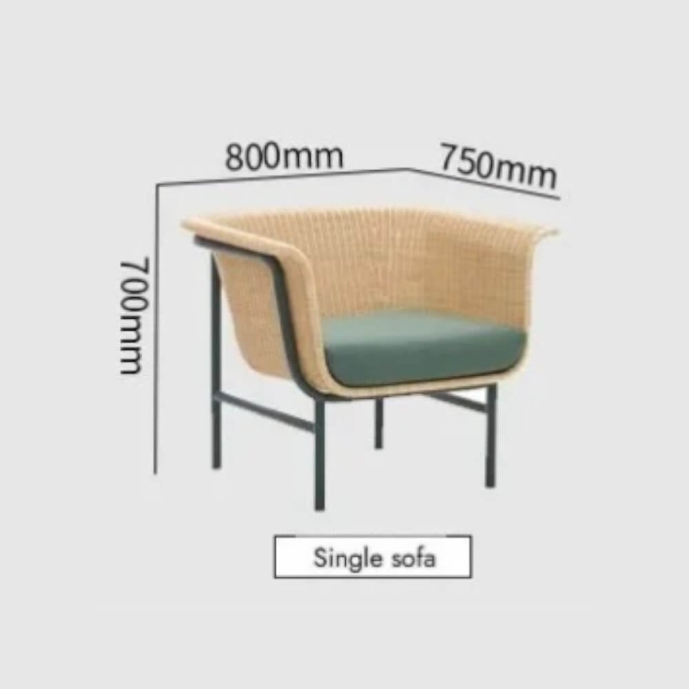 โซฟา 1 ที่นั่ง BUNISE รุ่น AMALFI ขนาด 80&times;75&times;70 ซม. สีเขียว