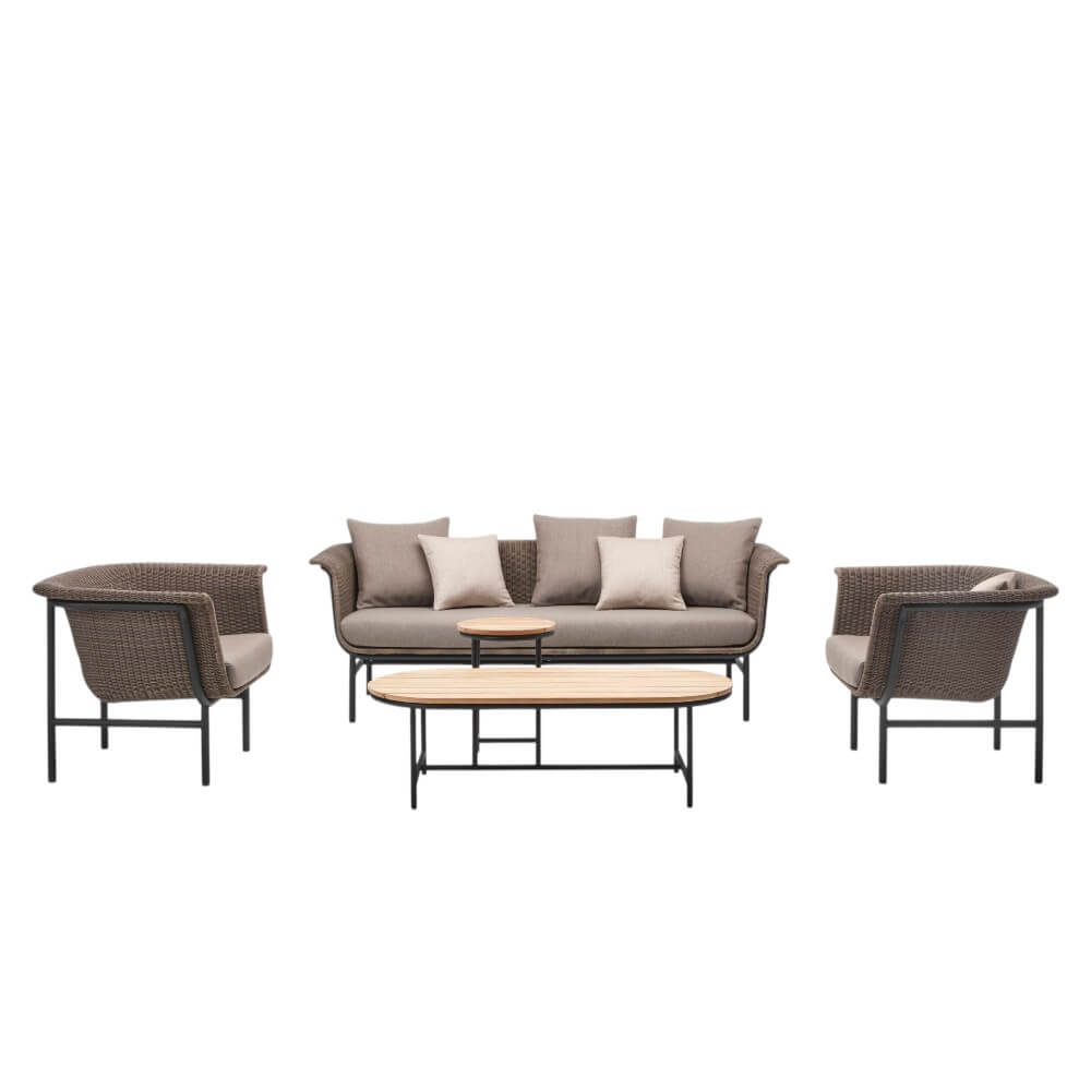 โซฟาสนาม 3 ที่นั่ง BUNISE รุ่น AMALFI ขนาด 200&times;75&times;70 ซม. สีน้ำตาล