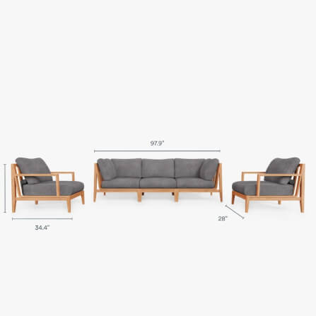 ชุดโซฟาสนาม 5 ที่นั่ง BUNISE รุ่น OT03 ขนาด 312×163×74 ซม. สีเทากรวด_1