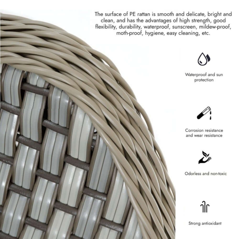 โต๊ะกลางกลม หวายเทียม BUNISE รุ่น P3403 ขนาด 98&times;98&times;33 ซม. สีน้ำตาล