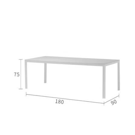 โต๊ะสนาม BUNISE รุ่น PALMIRA ขนาด 180×90×75 ซม. สีเทา_1