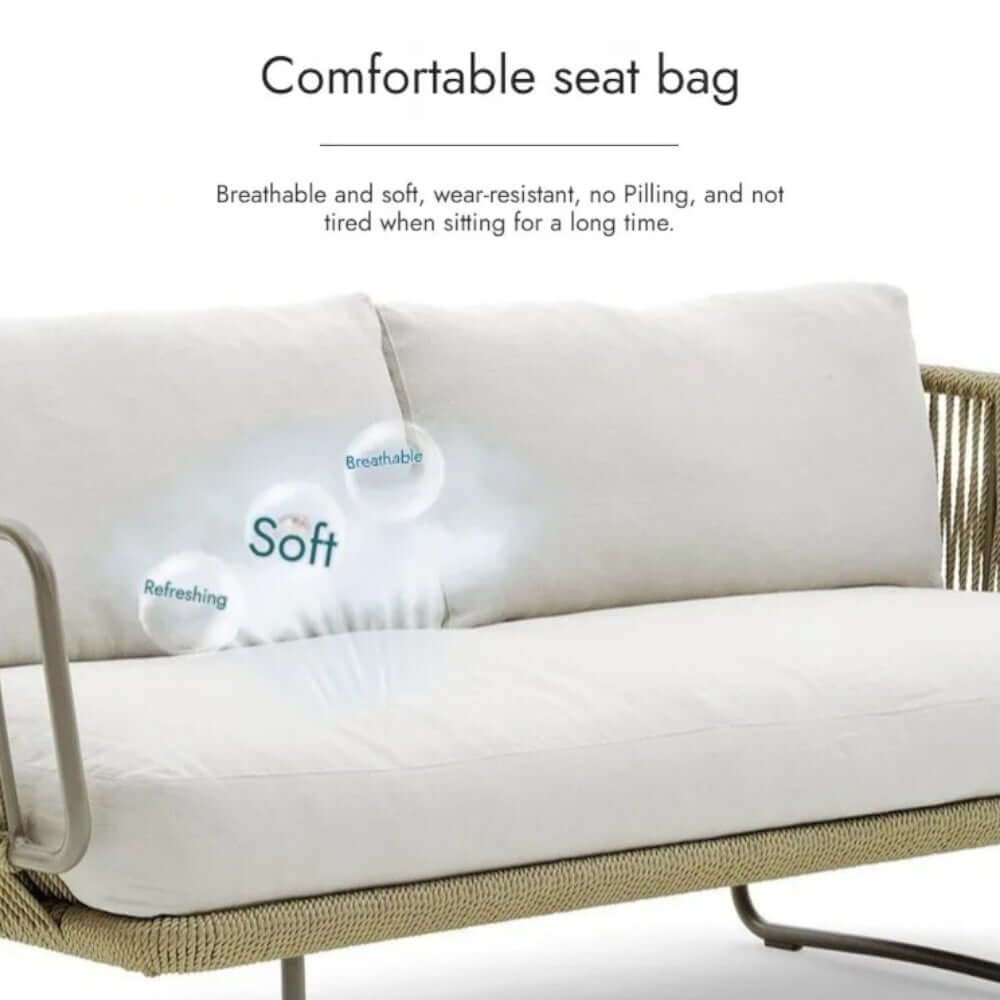 โซฟาสนาม 2 ที่นั่ง BUNISE รุ่น SUNLIT ขนาด 135×75×75 ซม. สี APRICOT_8