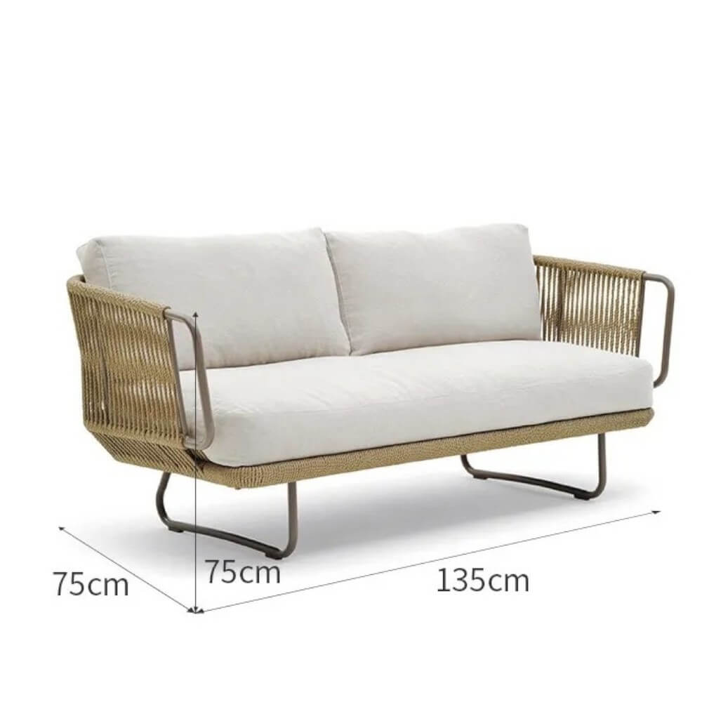 โซฟาสนาม 2 ที่นั่ง BUNISE รุ่น SUNLIT ขนาด 135×75×75 ซม. สี APRICOT_1